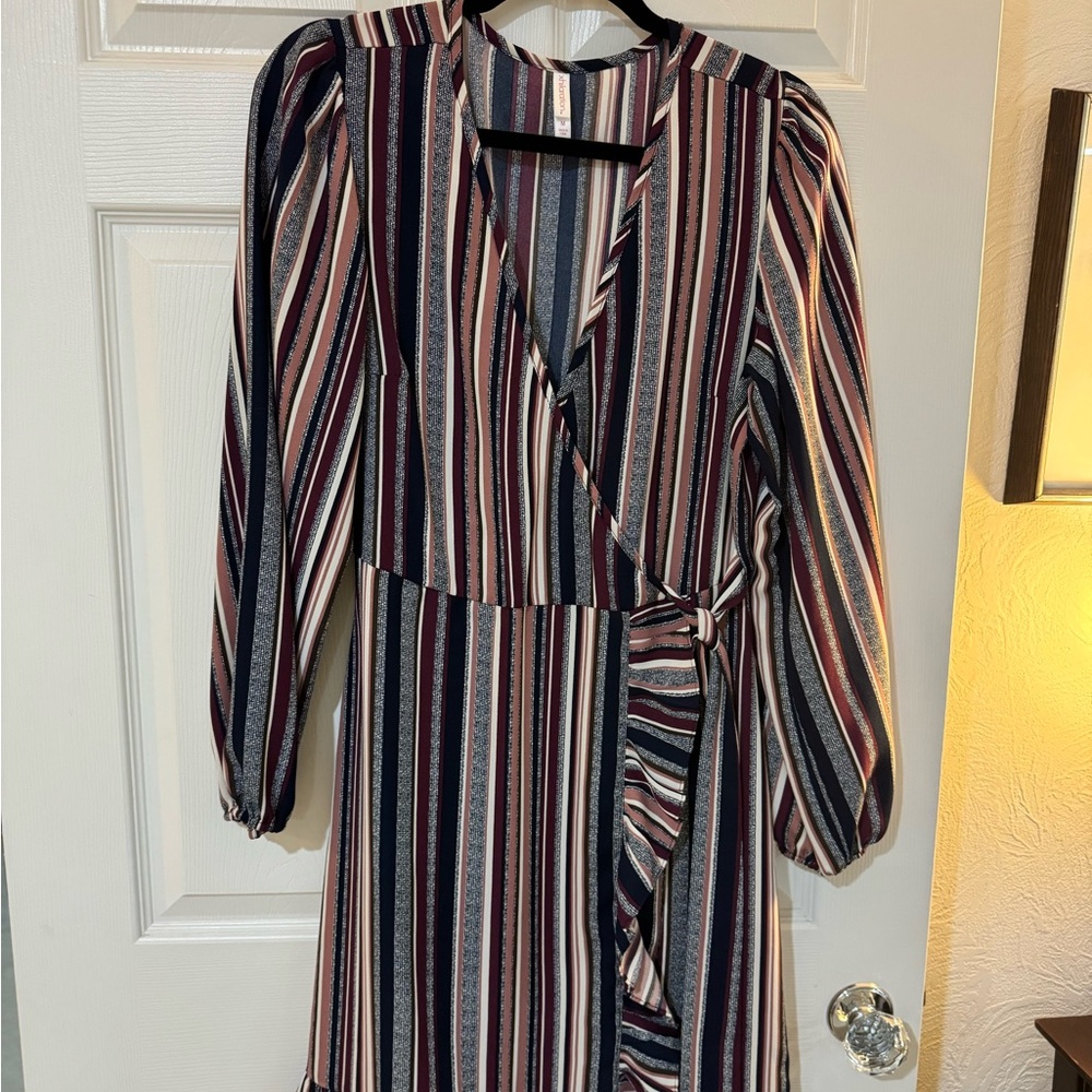 Xhilaration Multicolor Striped Long Sleeve Dress